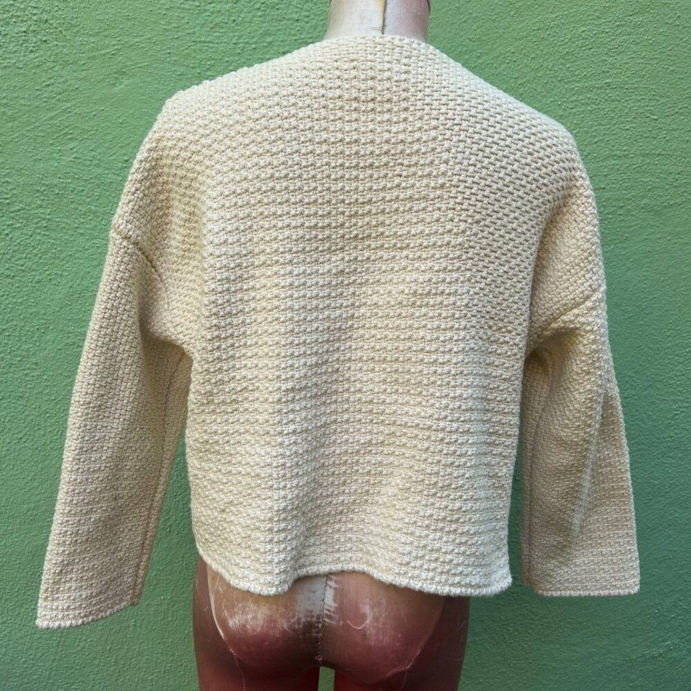 BaBaa Cardigan No4 Open Drape Dense Weave Long Sleeve Natural Casual Women - Picture 3 of 9